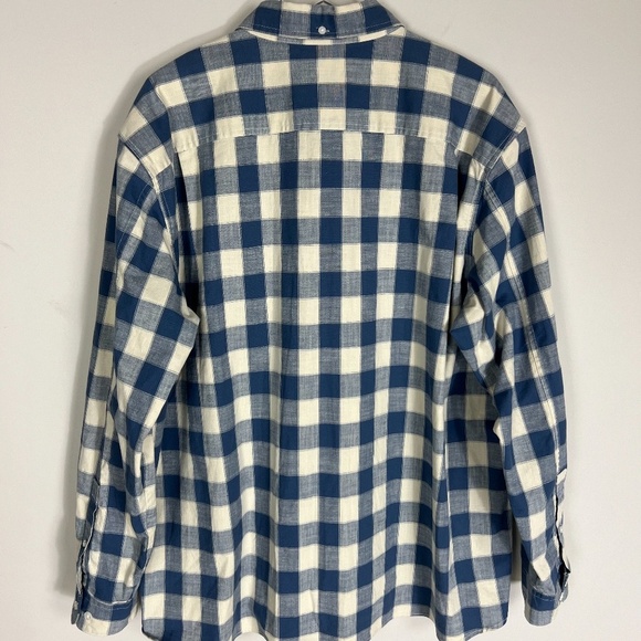 L.L.Bean Men's Blue Plaid Traditional Fit Dress Shirt Size XXL - Picture 8 of 13